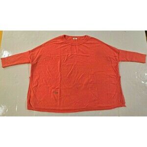 MERSEA Catalina Travel Sweater Womens Petite P Coral Oversized Knit 3 Pockets
